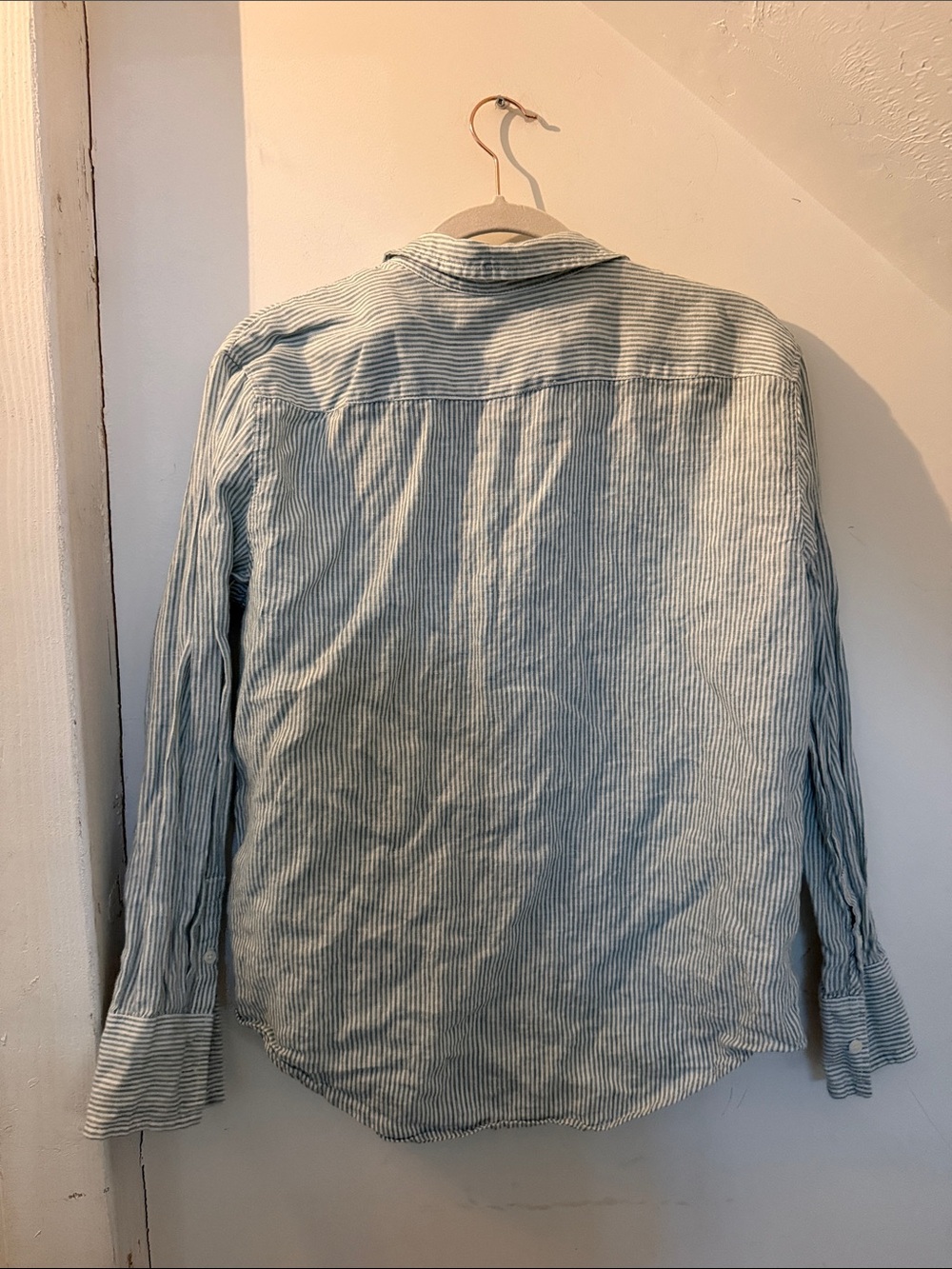 J. Crew Light Green & White Striped Casual Button-Down Shirt - Picture 6 of 6
